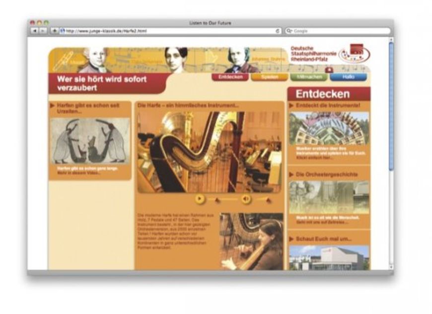 Webseite Klassik für Kids
